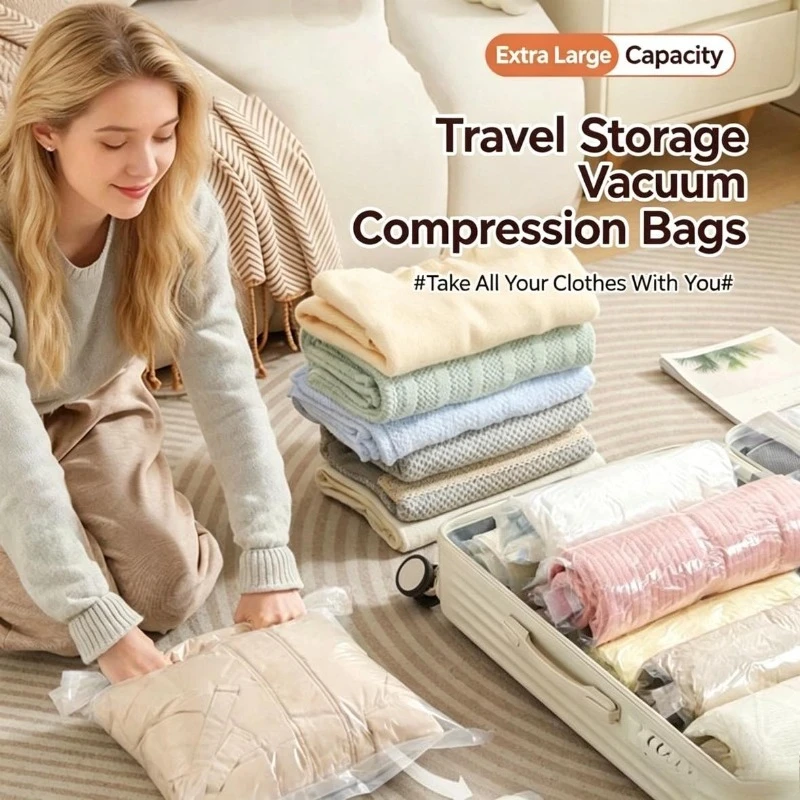 Compression Bag Vacuum - Rolowane worki do przechowywania, oszczędzające miejsce,