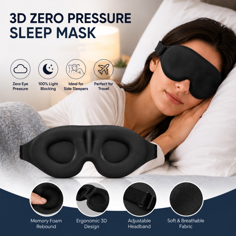 Maska do spania 3D, komfortowa – Eye Mask Sleep Travel recenzja i cena